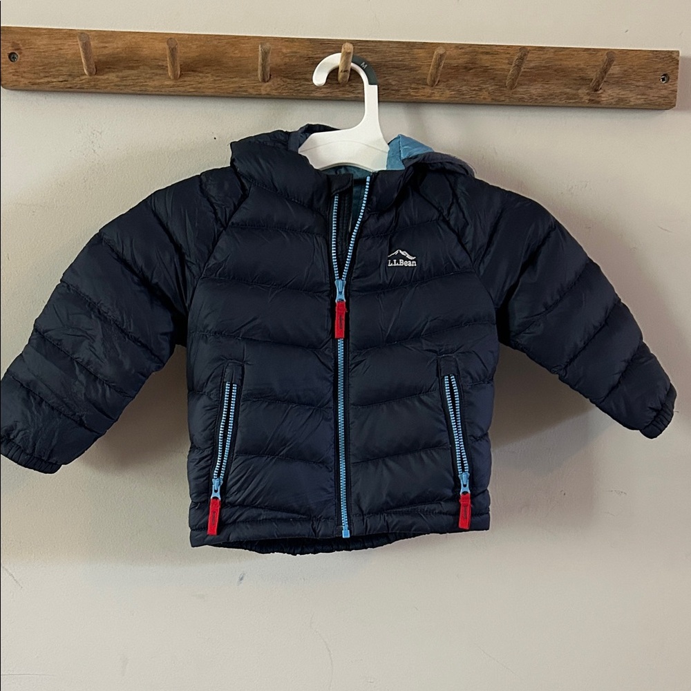 L.L. Bean Dark Blue Hooded Down Coat Puffer Jacket